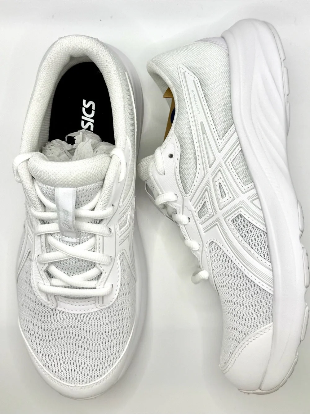 Asics Contend 9 White Athletic Mesh Running Shoes